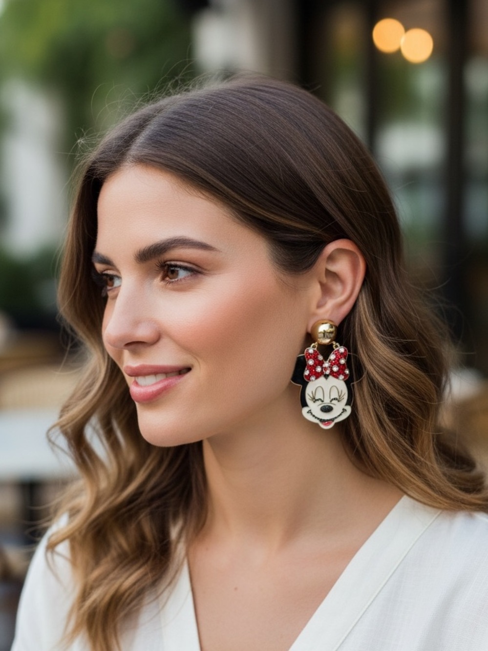 NEW IN BOX Disney x BaubleBar Minnie Mouse Earrings